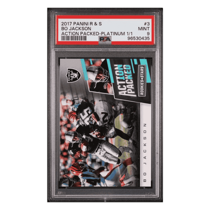 Bo Jackson PSA 9 2017 Panini Rookies & Stars Action Packed Platinum 1/1 Retro Card #3