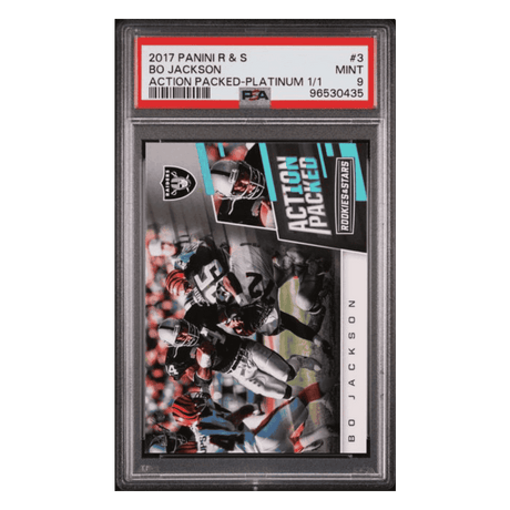 Bo Jackson PSA 9 2017 Panini Rookies & Stars Action Packed Platinum 1/1 Retro Card #3