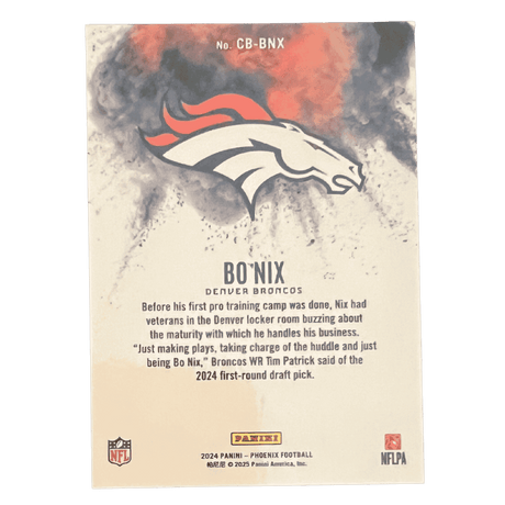 Bo Nix 2024 Panini Phoenix Color Blast Rookie RC Case Hit SSP Card #CB-BNX