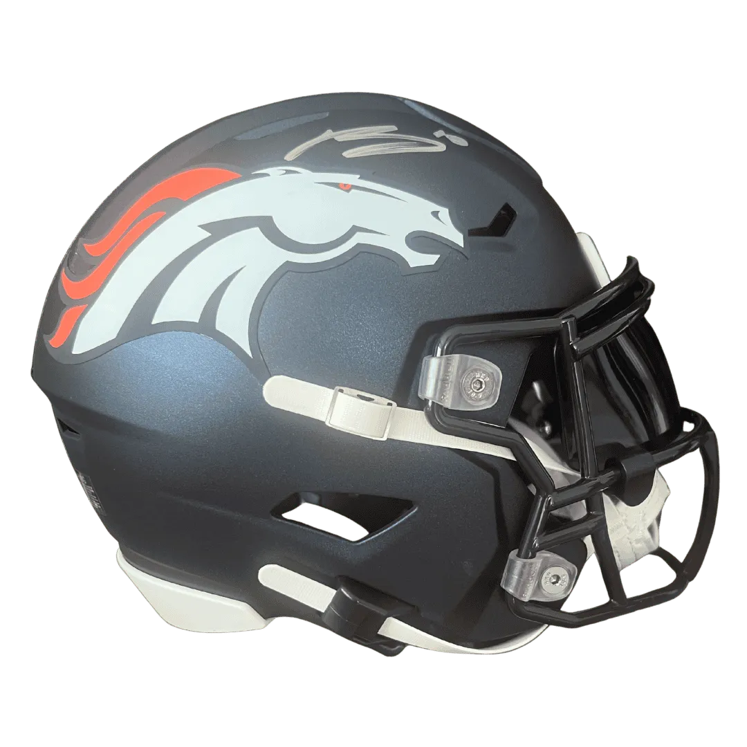 Bo Nix Denver Broncos Autographed Mid Sized SpeedFlex MIDI Helmet - Beckett COA