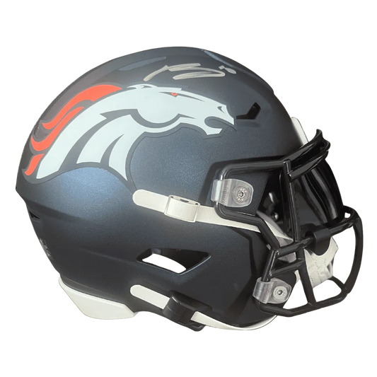 Bo Nix Denver Broncos Autographed Mid Sized SpeedFlex MIDI Helmet - Beckett COA