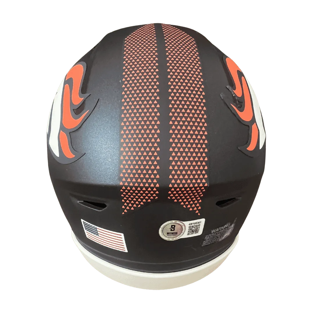 Bo Nix Denver Broncos Autographed Mid Sized SpeedFlex MIDI Helmet - Beckett COA
