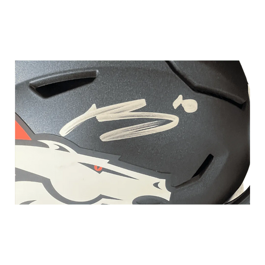 Bo Nix Denver Broncos Autographed Mid Sized SpeedFlex MIDI Helmet - Beckett COA