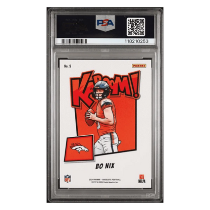 Bo Nix PSA 10 2024 Panini Absolute Kaboom! Horizontal Rookie RC Card #9