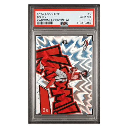 Bo Nix PSA 10 2024 Panini Absolute Kaboom! Horizontal Rookie RC Card #9