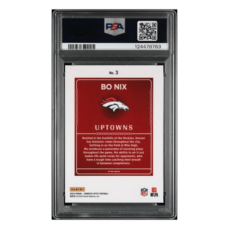 Bo Nix PSA 10 2024 Panini Donruss Optic Uptowns Rookie RC Card #3