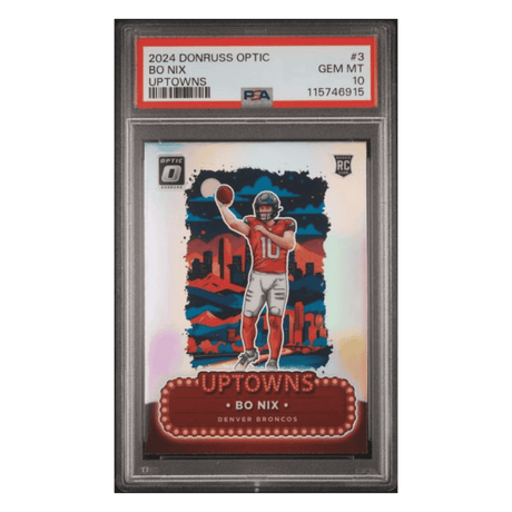 Bo Nix PSA 10 2024 Panini Donruss Optic Uptowns Rookie RC Card #3