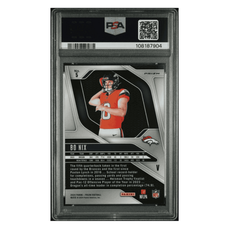 Bo Nix PSA 10 2024 Panini Prizm Rookie Variation Card #5