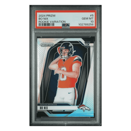 Bo Nix PSA 10 2024 Panini Prizm Rookie Variation Card #5