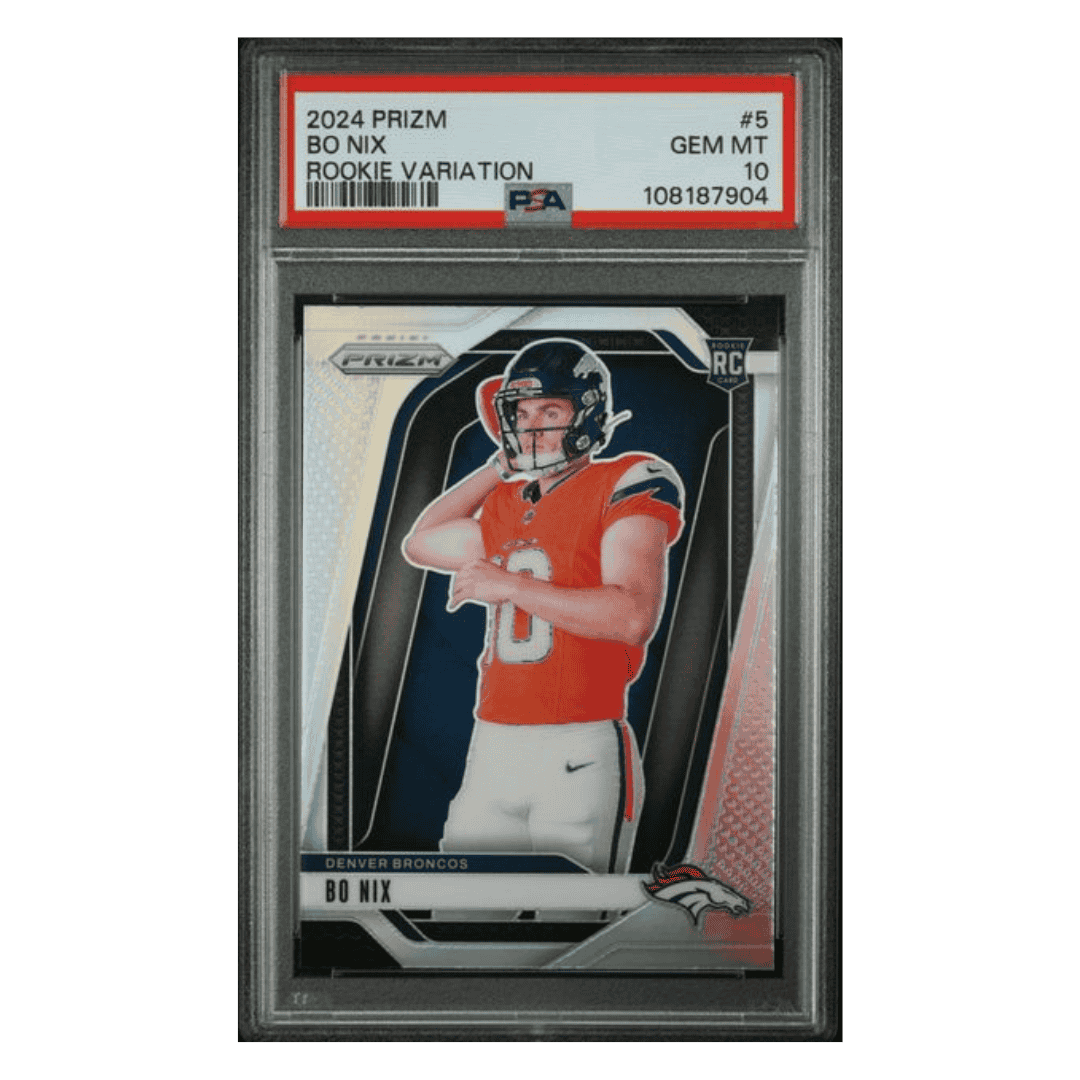Bo Nix PSA 10 2024 Panini Prizm Rookie Variation Card #5
