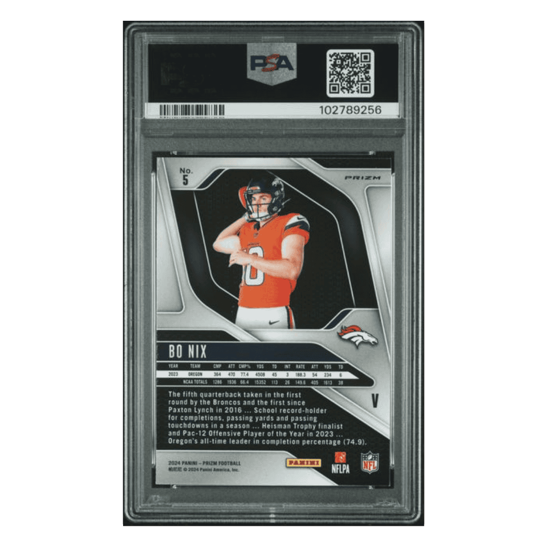 Bo Nix PSA 10 2024 Panini Prizm Rookie Variation Card #5
