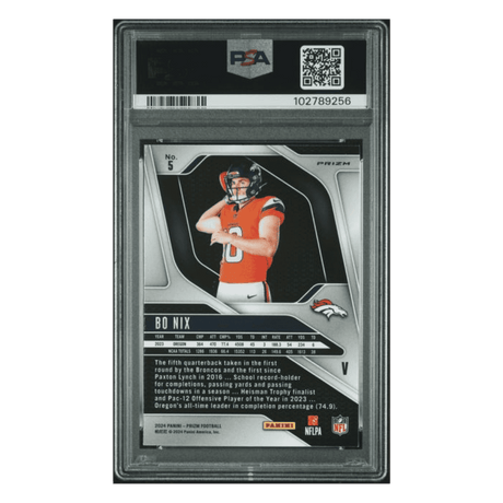 Bo Nix PSA 10 2024 Panini Prizm Rookie Variation Card #5
