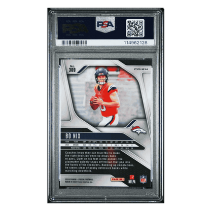 Bo Nix PSA 10 2024 Panini Prizm Silver Rookie RC Card #309