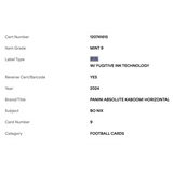 Bo Nix PSA 9 2024 Panini Absolute Kaboom! Horizontal Rookie RC Card #9