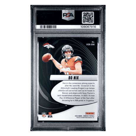 Bo Nix PSA 9 2024 Panini Donruss Vortex Rookie RC Card #VORBNI
