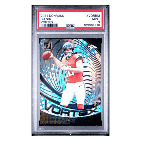 Bo Nix PSA 9 2024 Panini Donruss Vortex Rookie RC Card #VORBNI