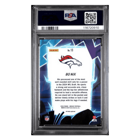 Bo Nix PSA 9 2024 Panini Mosaic Storm Silver Rookie RC Card #13