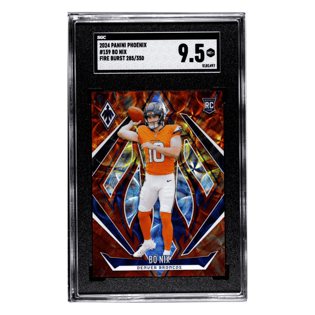 Bo Nix SGC 9.5 2024 Panini Phoenix Fire Burst #d/ 350 Card #159