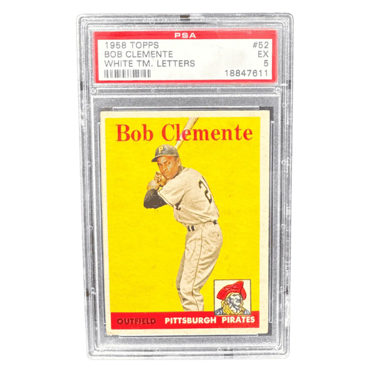 Bob Clemente PSA 5 1958 Topps White TM. Letters Card #52