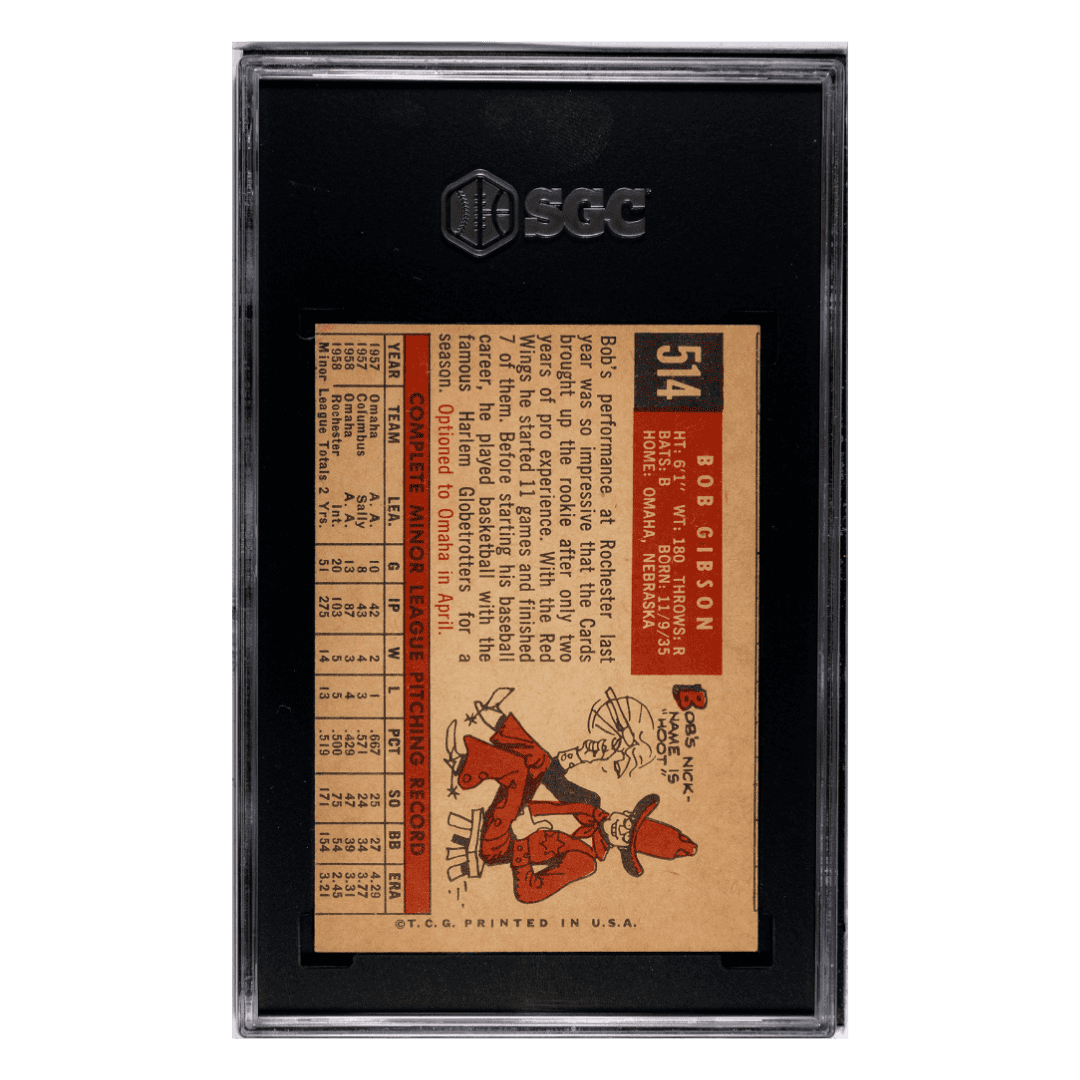 Bob Gibson SGC 1.5 1959 Topps Card #514