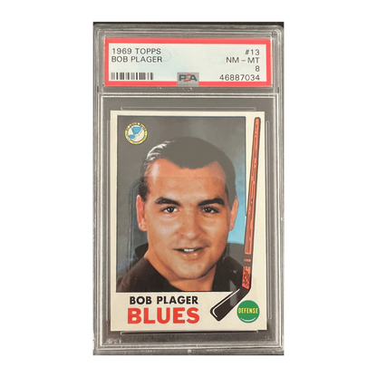 Bob Plager PSA 8 NEAR MINT 1969 Topps #13