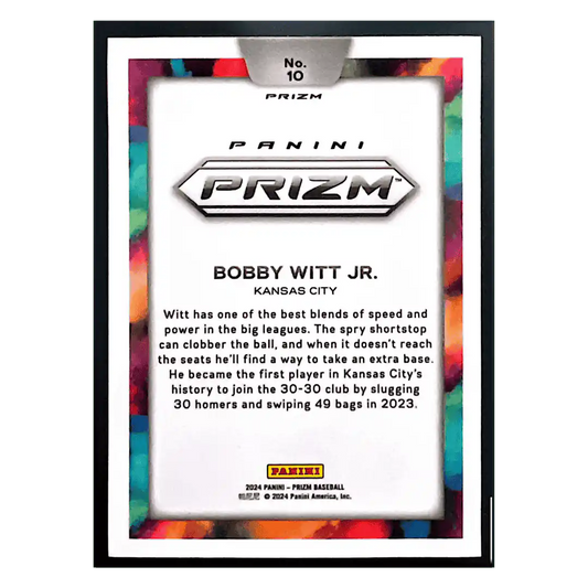 Bobby Witt Jr 2024 Panini Prizm Colorblast SSP Card #10