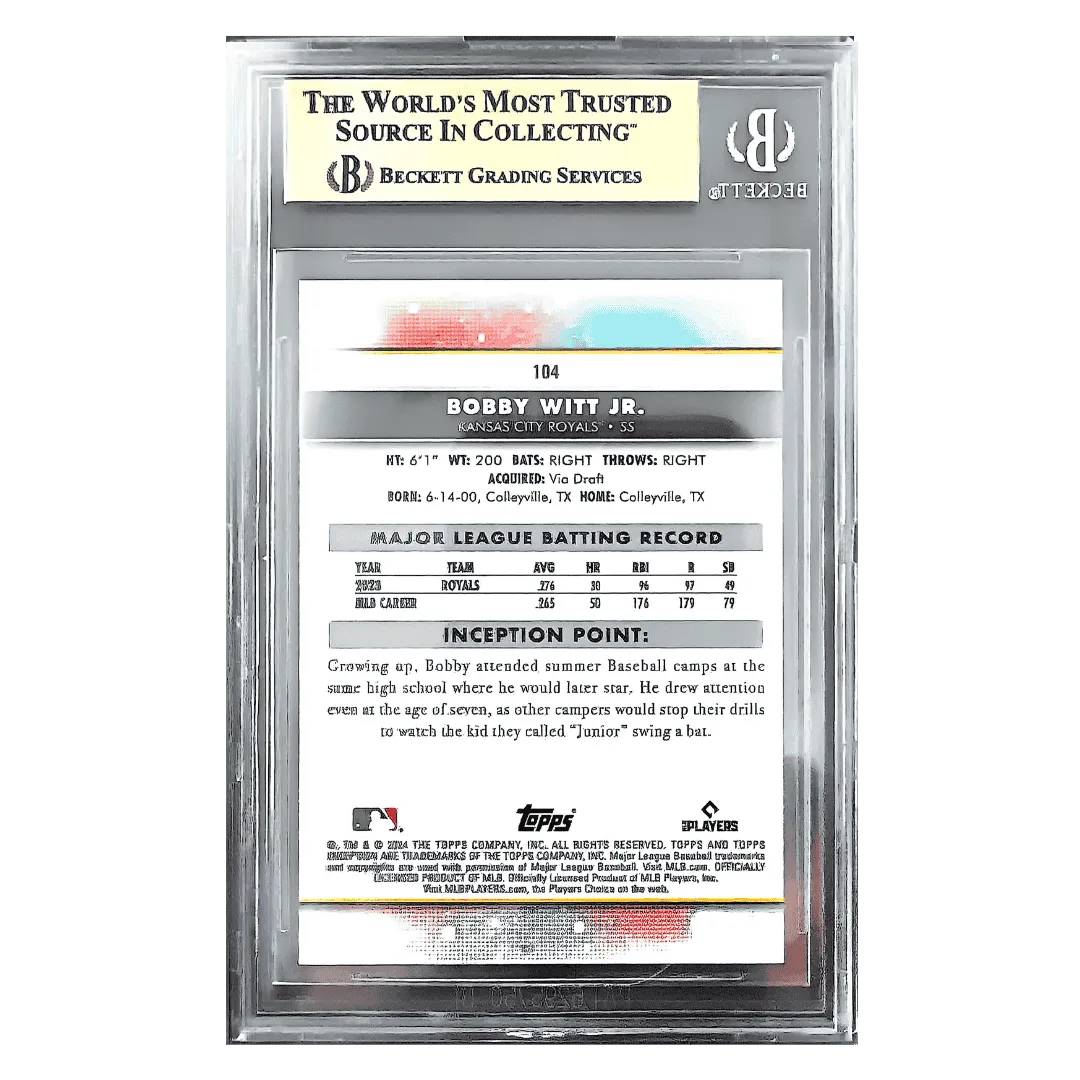 Bobby Witt Jr BGS 9.5 2024 Topps Inception SP Card #104