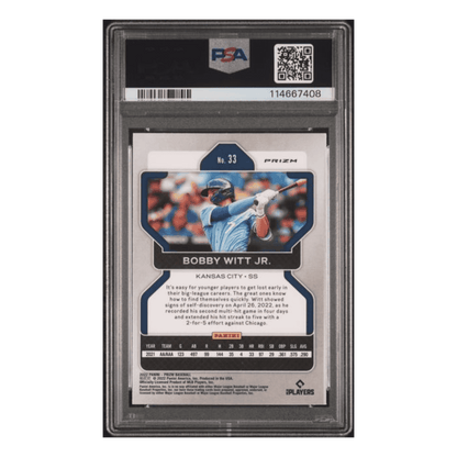 Bobby Witt Jr PSA 10 2022 Panini Prizm Purple Rookie RC Card #33