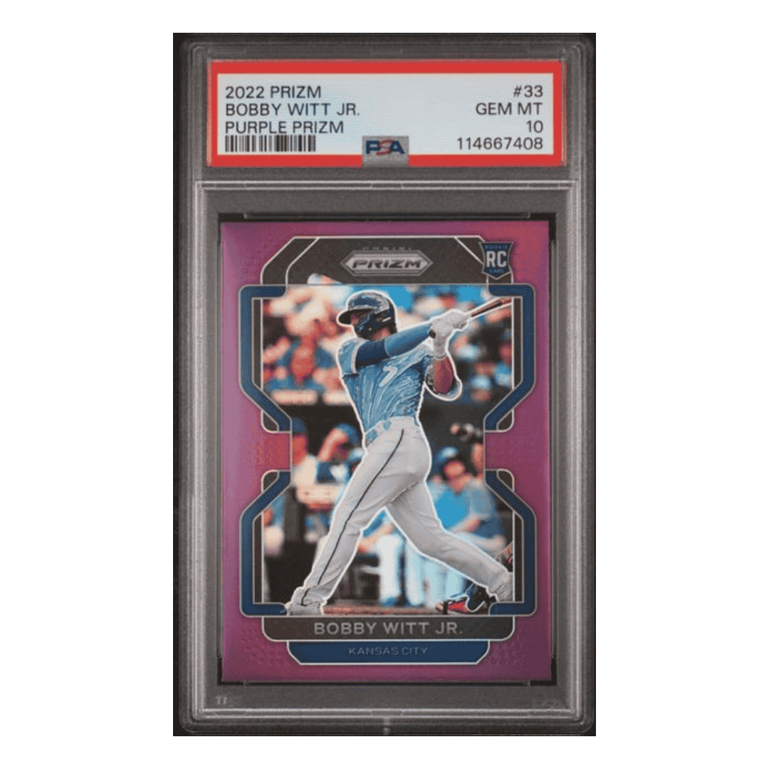 Bobby Witt Jr PSA 10 2022 Panini Prizm Purple Rookie RC Card #33