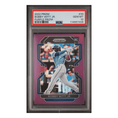 Bobby Witt Jr PSA 10 2022 Panini Prizm Purple Rookie RC Card #33