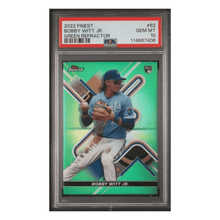 Bobby Witt Jr PSA 10 2022 Topps Finest Green Refractor Rookie RC #1/99 Card #62