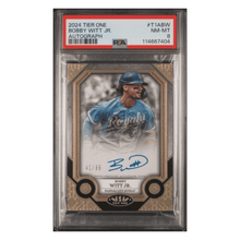 Bobby Witt Jr PSA 8 2024 Topps Tier One Autograph #d /99 Card #T1ABW