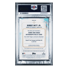 Bobby Witt Jr PSA 9 2023 Topps Luminaries Home Run Kings Autograph Relics Blue #d/10 Card #BWI