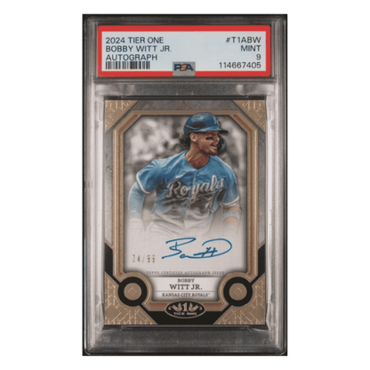 Bobby Witt Jr PSA 9 2024 Topps Tier One Autograph #d /99 Card #T1ABW