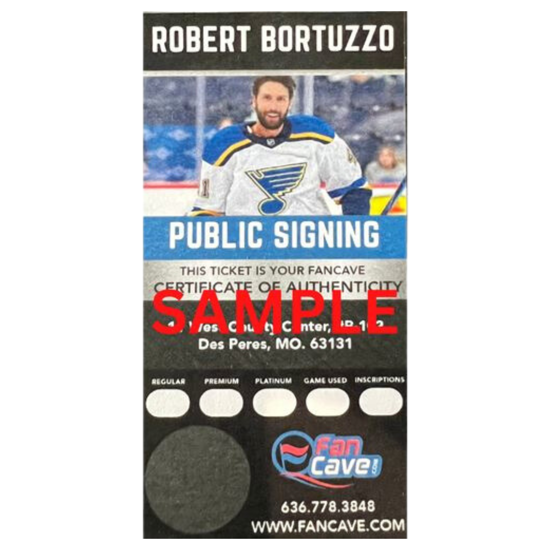 Robert Bortuzzo St Louis Blues Autographed Fan Cave Exclusive Signature Puck - Fan Cave COA RB1