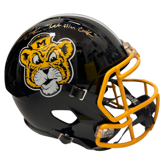 Brady Cook Missouri Tigers Autographed Full Size Sailor Tiger Speed Rep Helmet w/ "Let Him Cook" Inscription - JSA COA