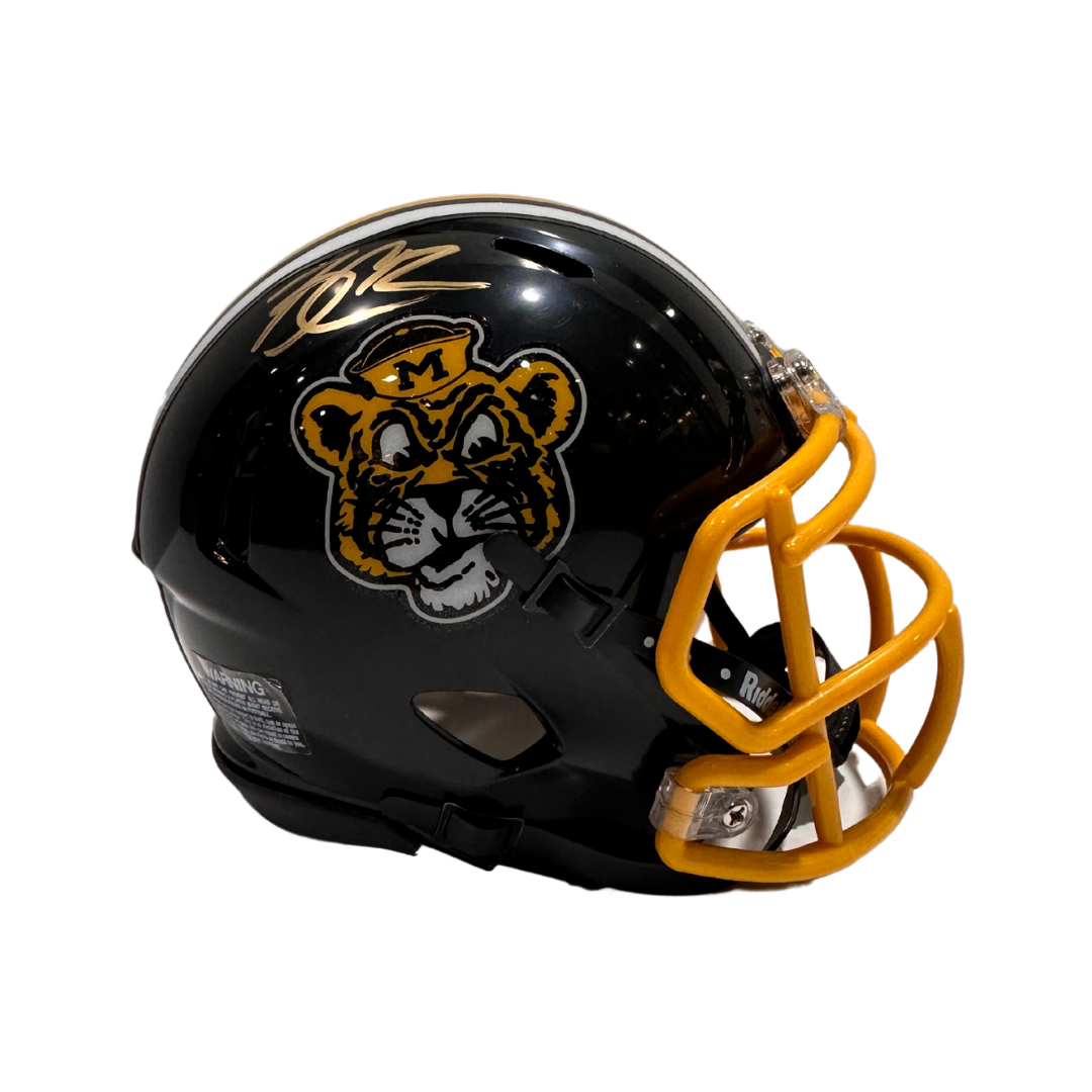 Brady Cook Missouri Tigers Autographed Sailor Tiger Mini Speed Helmet - JSA COA