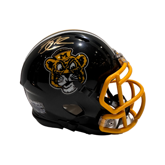 Brady Cook Missouri Tigers Autographed Sailor Tiger Mini Speed Helmet - JSA COA