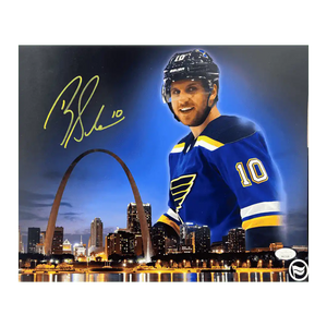 Brayden Schenn St Louis Blues Blue Autographed Fan Cave Custom Photo - JSA COA