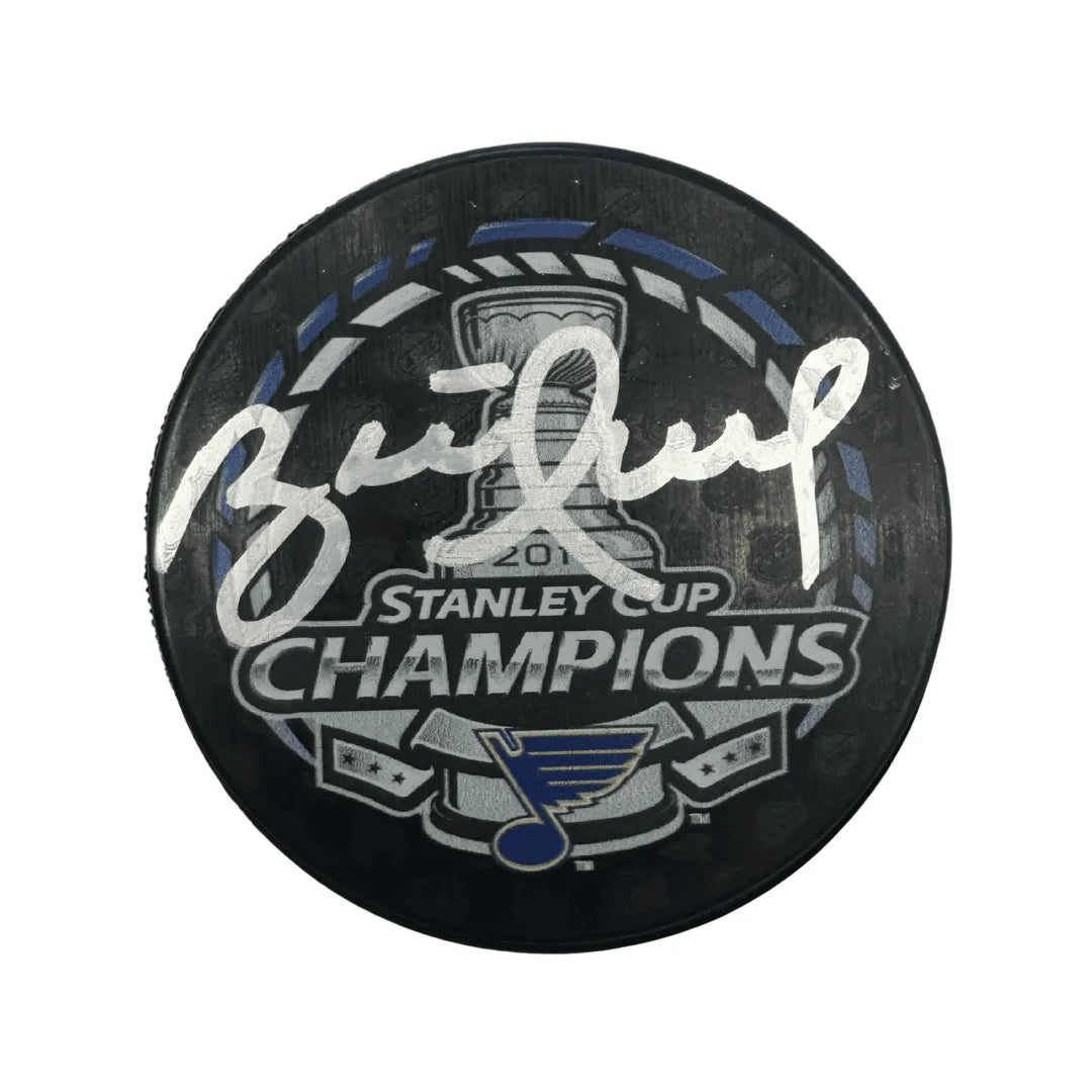 Brett Hull St Louis Blues Autographed 2019 Stanley Cup Champions Logo Puck - PSA COA