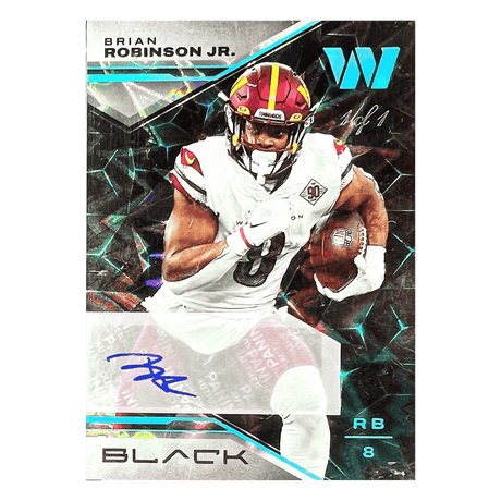 Brian Robinson Jr 2023 Panini Black Autograph Platinum Rookie RC 1/1 Card #97