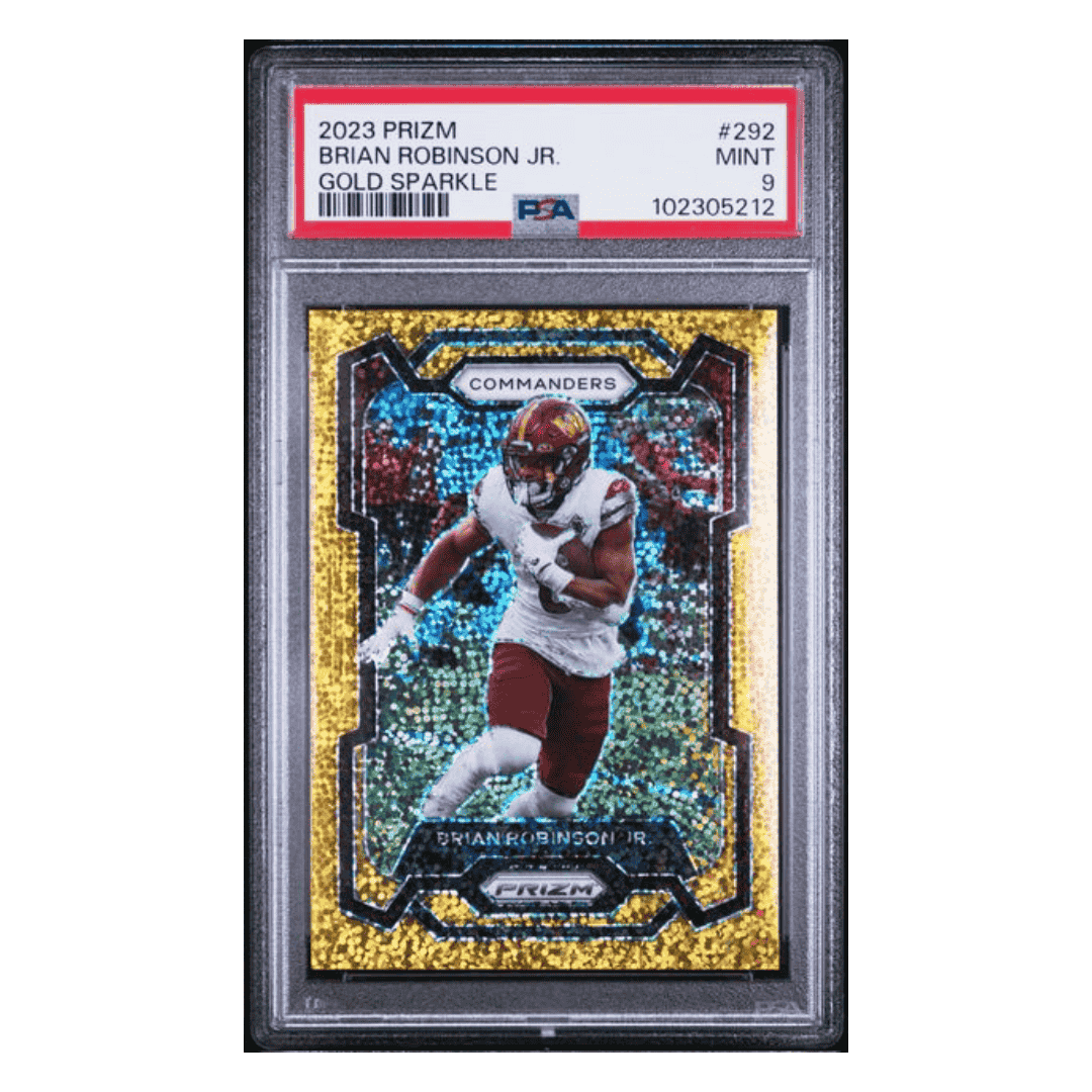 Brian Robinson Jr PSA 9 2023 Panini Prizm Gold Sparkle #d /24 Card #292