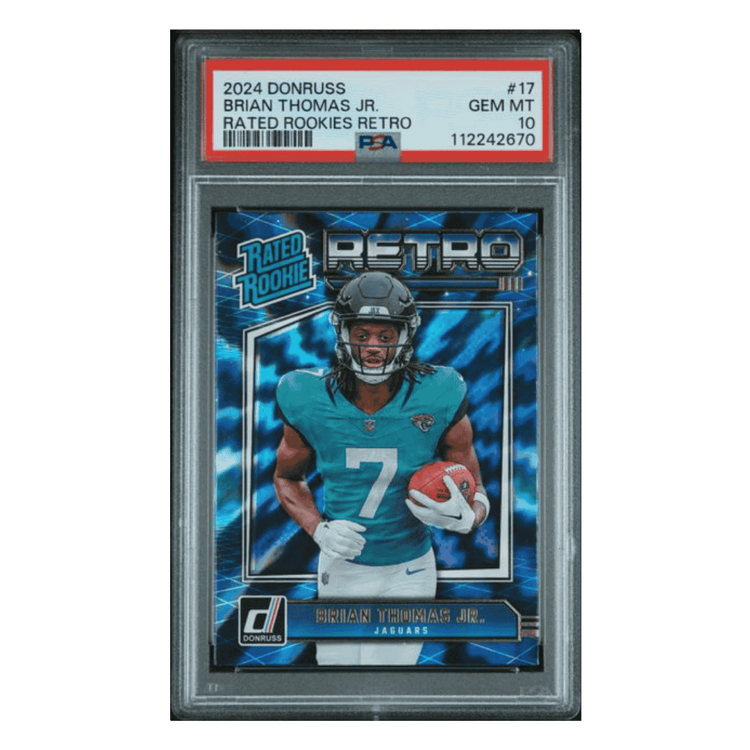 Brian Thomas Jr PSA 10 2024 Panini Donruss Rated Rookies Retro Card #17