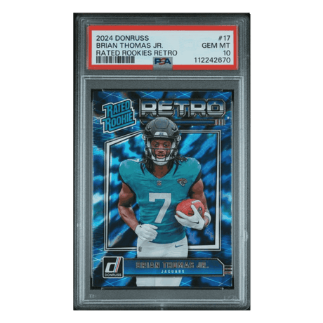 Brian Thomas Jr PSA 10 2024 Panini Donruss Rated Rookies Retro Card #17