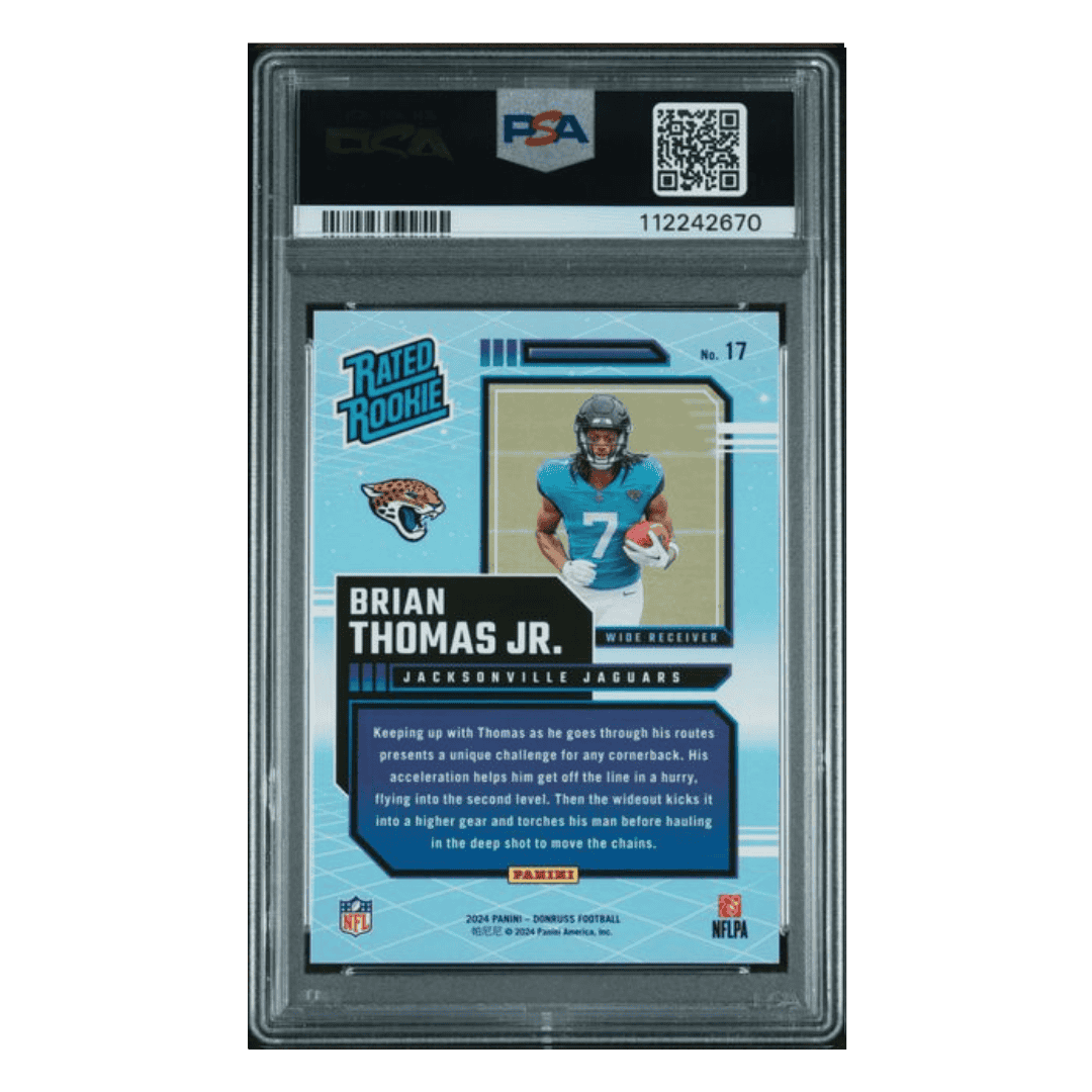 Brian Thomas Jr PSA 10 2024 Panini Donruss Rated Rookies Retro Card #17