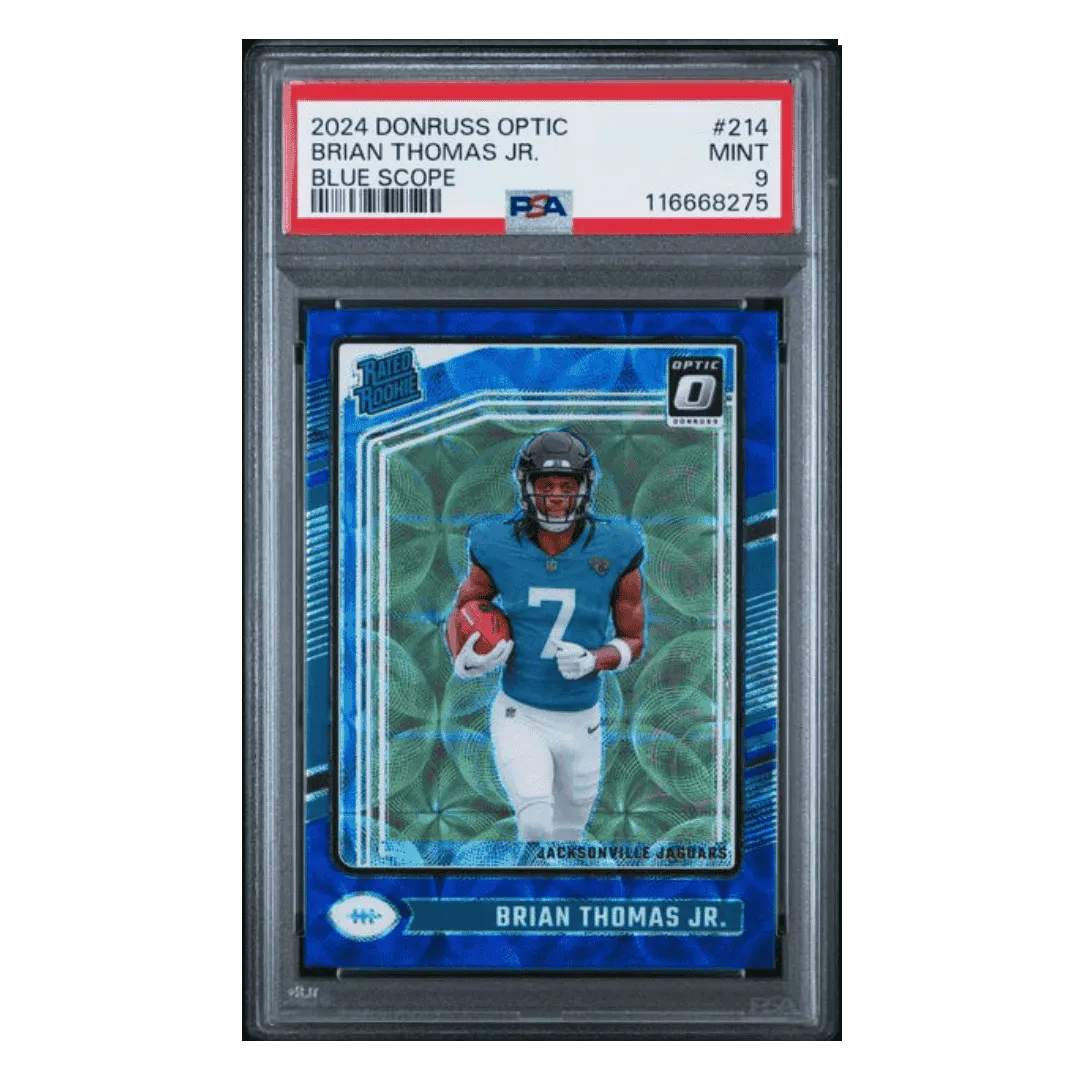 Brian Thomas Jr PSA 9 2024 Panini Donruss Optic Blue Scope Rated Rookie Card #214