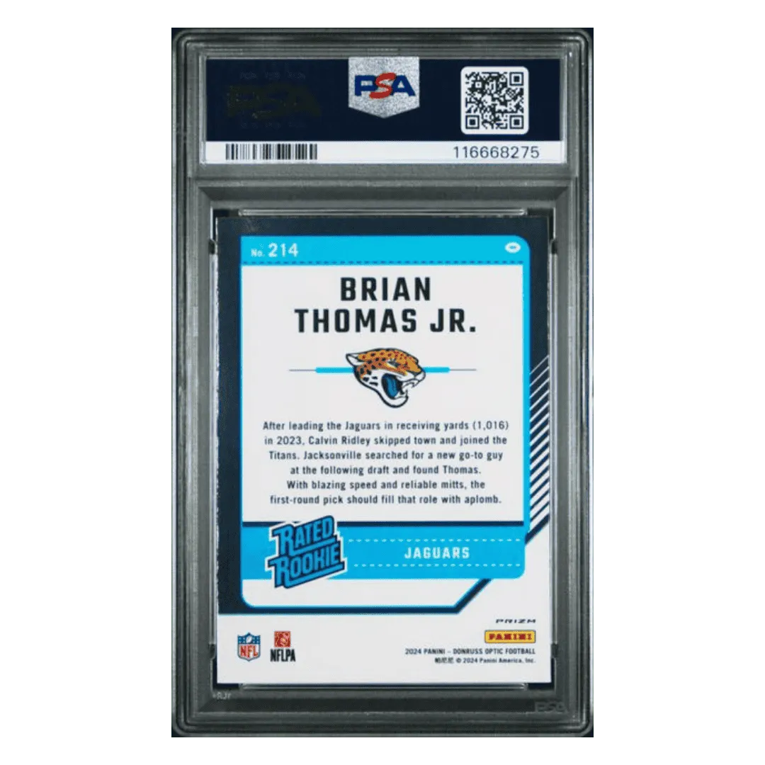 Brian Thomas Jr PSA 9 2024 Panini Donruss Optic Blue Scope Rated Rookie Card #214