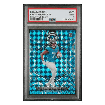 Brian Thomas Jr PSA 9 2024 Panini Mosaic Reactive Blue Rookie RC Card #323