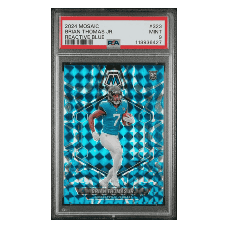 Brian Thomas Jr PSA 9 2024 Panini Mosaic Reactive Blue Rookie RC Card #323
