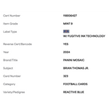 Brian Thomas Jr PSA 9 2024 Panini Mosaic Reactive Blue Rookie RC Card #323